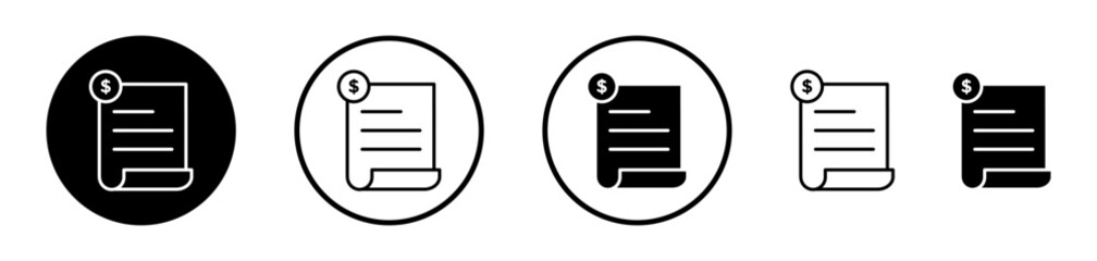 Wall Mural - Payment Receipt Icon Collection. Vector Symbols for Invoices and Receipts.