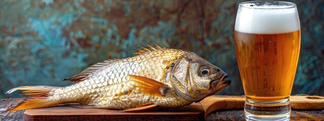 beer and dried ram fish