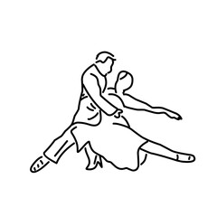 Wall Mural - dancing couple line icon