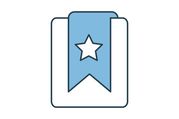 Poster - star bookmark icon. icon related to education and online education. suitable for web site, app, user interfaces, printable etc. flat line icon style. simple vector design editable