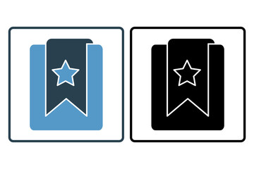 Poster - star bookmark icon. icon related to education and online education. suitable for web site, app, user interfaces, printable etc. solid icon style. simple vector design editable