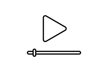 Poster - video play button icon. icon related to education and online education. suitable for web site, app, user interfaces, printable etc. line icon style. simple vector design editable