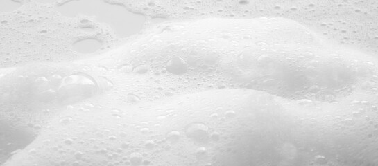 Abstract white soap foam bubbles texture background