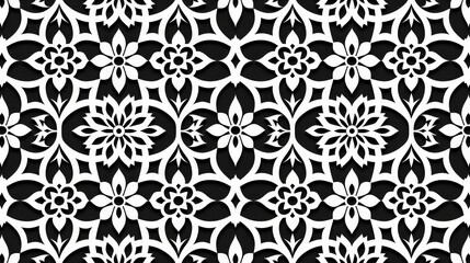   Two black-and-white wallpapers, each featuring a flower design on separate sides