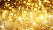   A collection of radiant balls atop a mound of golden sparkle balls against a backdrop of black