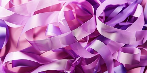 Poster - Symmetrical Pastel Purple Ribbon Pattern from Aerial Perspective in Soft Lighting