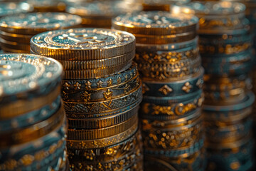 Poster - A revolutionary form of money based on cryptographic principles, offering greater security and privacy compared to traditional currencies. Concept of cryptographic currency. Generative Ai.