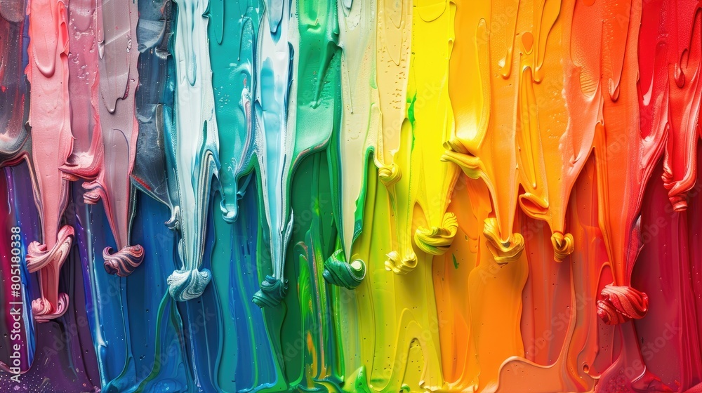 A vibrant color bar emerges from sheets of melted crayons aligned in a ...