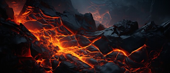 Wall Mural - abstract background of extinct lava with red gaps.
