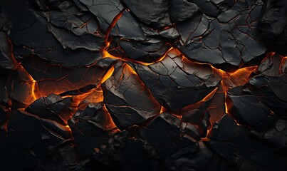 Wall Mural - abstract background of extinct lava with red gaps.