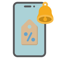 Sticker - notification promotion on mobile or application flat icon