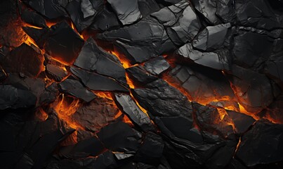 Wall Mural - abstract background of extinct lava with red gaps.
