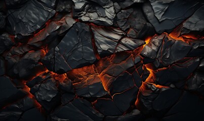 Wall Mural - abstract background of extinct lava with red gaps.