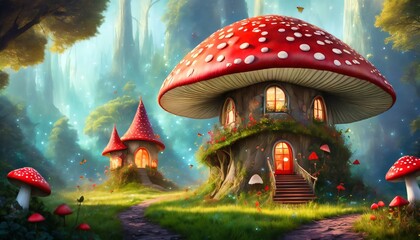 Poster - mushrooms in the forest