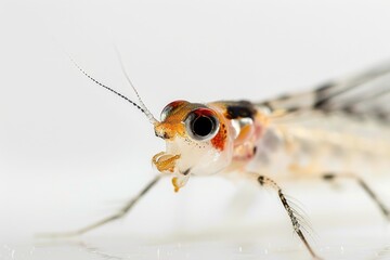 Poster - A close up of a small insect on a white surface. Suitable for educational materials