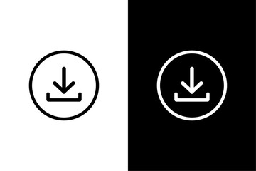 Fototapete - Download icon vector. Download symbol vector