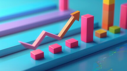 Poster - Detailed view of a vibrant bar chart, suitable for business presentations