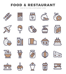 Food and Restaurant icon pack for your website. mobile. presentation. and logo design.