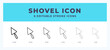 Shovel line icon. Vector icon symbol. Logo illustration. Editable line icon.