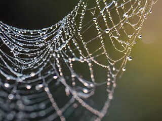 spider web with dew drops