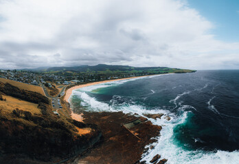 Wall Mural - aerial view of sea cliff bridge, wollongong, illawarra, new south wales