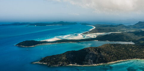 Wall Mural - whitehaven beach and hill inlet. aerial drone shot. whitsundays queensland australia, airlie beach.