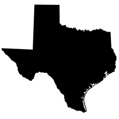 Sticker - High detailed illustration map - outline Texas State Map