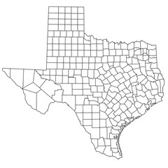 Sticker - High detailed illustration map - outline Texas State Map