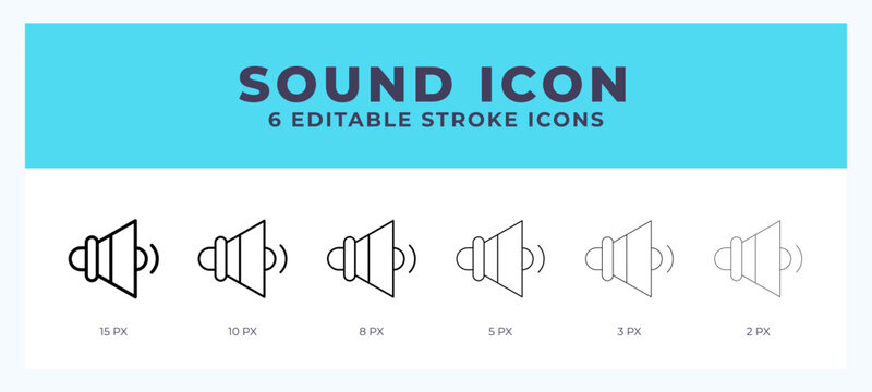 Sound icon vector illustration. With editable stroke for web. App and more.