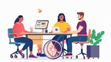 Fototapeta  - We are looking for happy and optimistic images of modern diverse and inclusive workplaces showing a single person with a real disability .