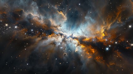Poster - An intense and high-resolution image of a star-forming region with interstellar clouds and brilliant stars