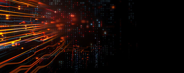 Digital backdround ideal for technological operations, neural networks, AI, data transmission and encryption, digital archives, audio and visual representations, scientific research