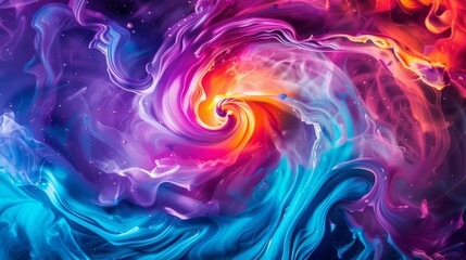 Poster - Mesmerizing abstract pattern where vivid colors swirl together in a fusion evoking a sense of movement and energy