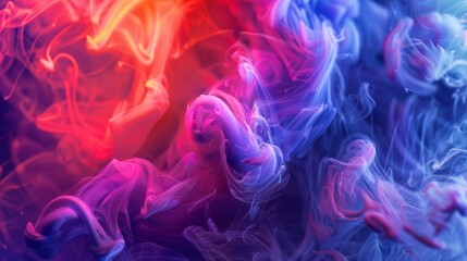 Leinwandbilder - A vibrant, high-resolution image featuring swirling patterns of colorful smoke against a dark backdrop