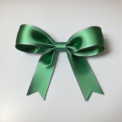 Wall Mural - green ribbon with bow