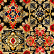 © Nut Cdev - Seamless pattern with embroidery on the black background.