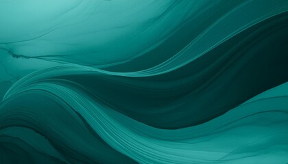 Wall Mural - abstract watercolor paint background dark turquoise gradient color with fluid curve lines