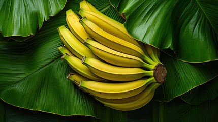 Sticker - yellow background banana fruit