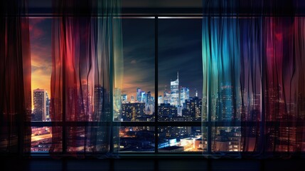 Wall Mural - night blurred interior design window