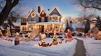 Poster - twinkling christmas lights display