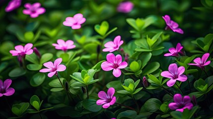 Poster - vibrant small pink flowers