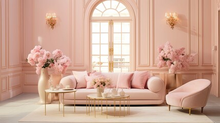 Poster - living pink gold design