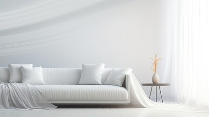 Poster - sleek blurred interior white background