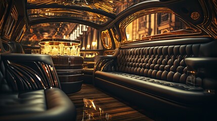 Poster - elegant blurred limo interior