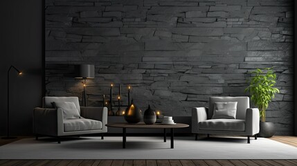 Poster - wall dark gray slate