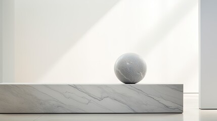 Poster - gallery white gray marble