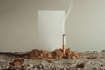Wall Mural - Smoking cessation campaign poster backdrop empty with space for message 