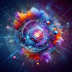 Aufkleber - Background for Abstract 3D Design