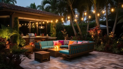 Poster - cozy patio lighting