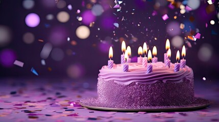 Canvas Print - sprinkles purple birthday background